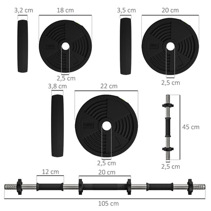 2v1 sada činek, nastavitelná 25 kg, protiskluzová, černo-zelená