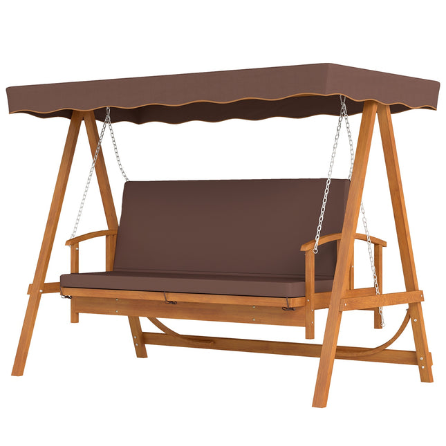 Garden swing 3-seater with horizontal sunroof