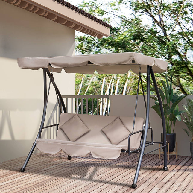 2v1 polohovací zahradní houpačka, 3místná, nastavitelná stříška