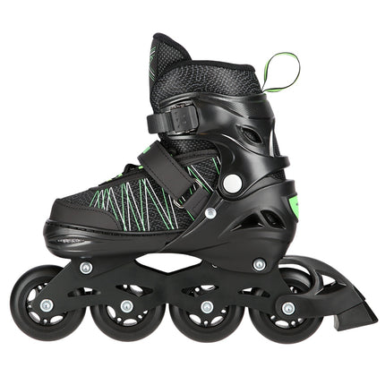 2-in-1 Inline & Ice Skates, Black/Green, Size S (31-34)