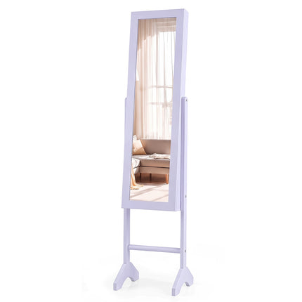 2-in-1 Jewelry Cabinet with Mirror, Violet, 3 Shelves