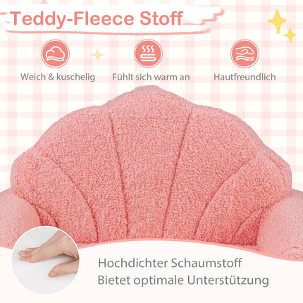 2v1 dětská rozkládací pohovka, růžová látka teddy, skládací