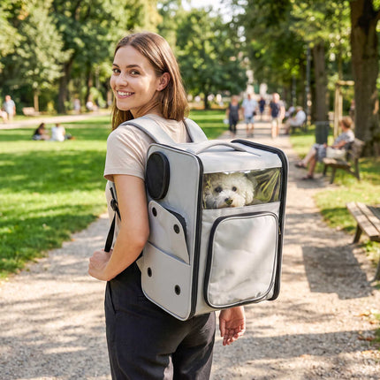 2-in-1 Pet Carrier Backpack with Wheels and Back Support, Foldable, Up to 5 kg