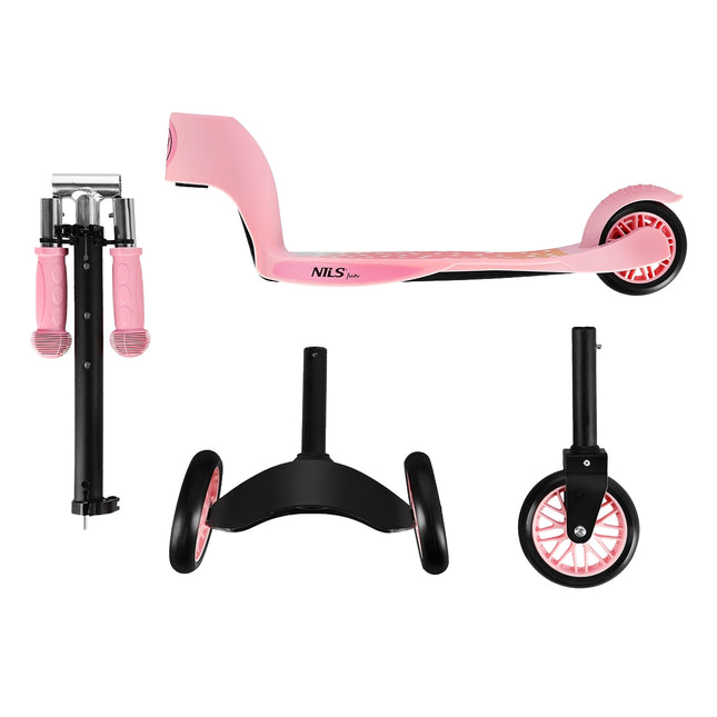 2-in-1 Pink Scooter for Kids