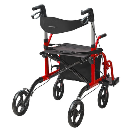 2-in-1 Rollator Walker Transport Chair, Folding, 300 lb