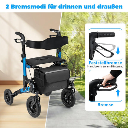 2v1 rolátor a invalidní vozík, sklápěcí, nosnost 136 kg