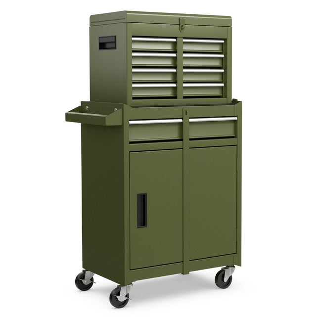 2-in-1 Rolling Tool Chest with 5 Drawers, 100kg Capacity