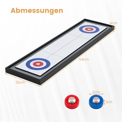 2v1 stolní hra shuffleboard a curling, 114 cm, přenosná