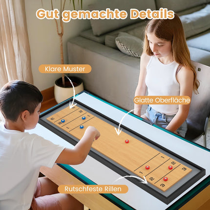 2v1 stolní hra shuffleboard a curling, 114 cm, přenosná