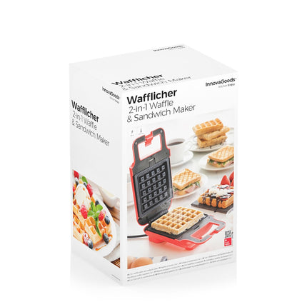 2v1 vaflovač a sendvičovač s recepty Wafflicher InnovaGoods