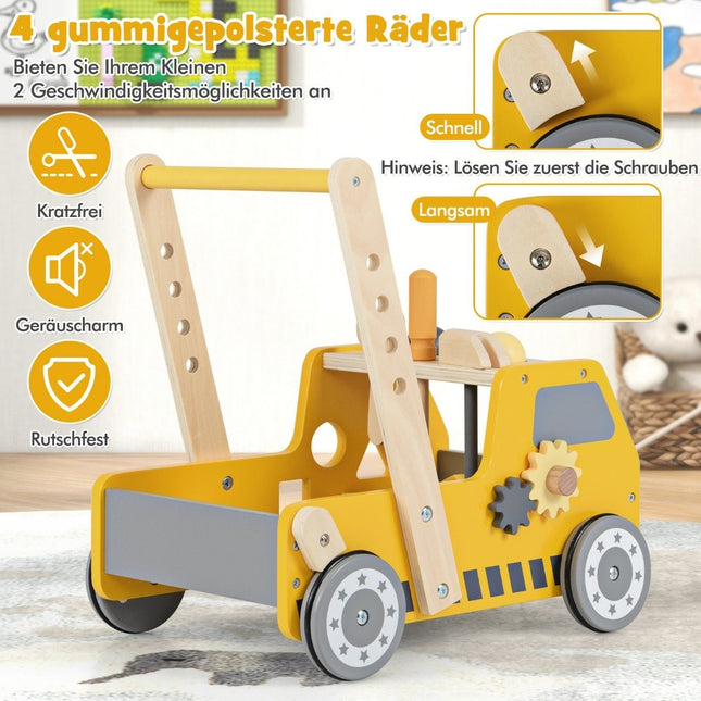 2-in-1 Wooden Baby Walker with Multi-Activity Center Baby Walker Baby Walker
