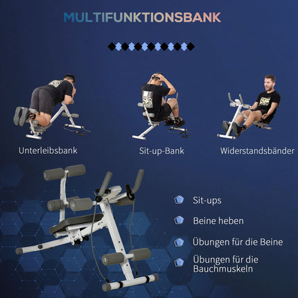Nastavitelná lavice na břicho, LCD displej, ocel, nosnost 100 kg