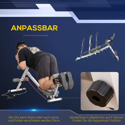 Nastavitelná lavice na břicho, LCD displej, ocel, nosnost 100 kg