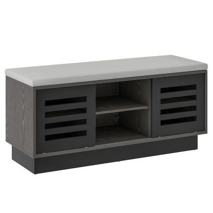 Lavice a botník 2 v 1 se 6 přihrádkami a 3 nastavitelnými policemi 99.5 x 34.5 x 46 cm, šedá