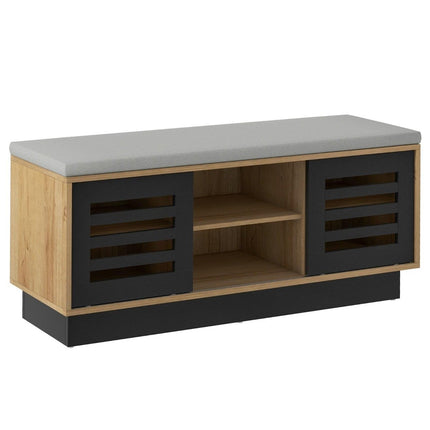 Lavice a botník 2 v 1 se 6 přihrádkami a 3 nastavitelnými policemi 99.5 x 34.5 x 46 cm, přírodní