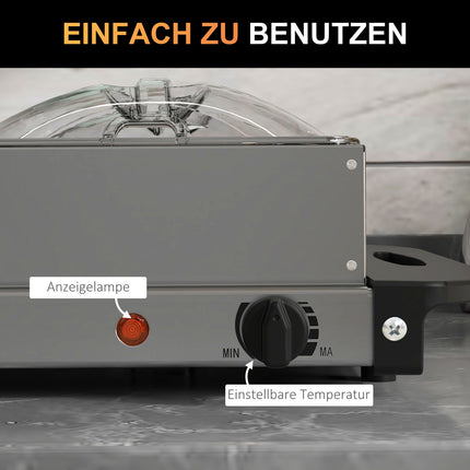 2v1 ohřívač pokrmů 6.8L, ohřívací deska 300 Watt, nerezový ohřívač jídla, stříbrný