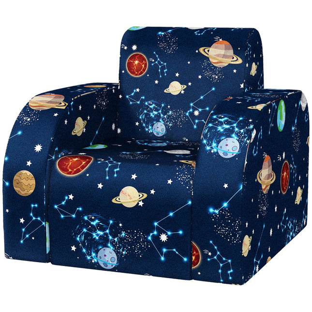 Dětské rozkládací křeslo – vodorovné, design s planetami