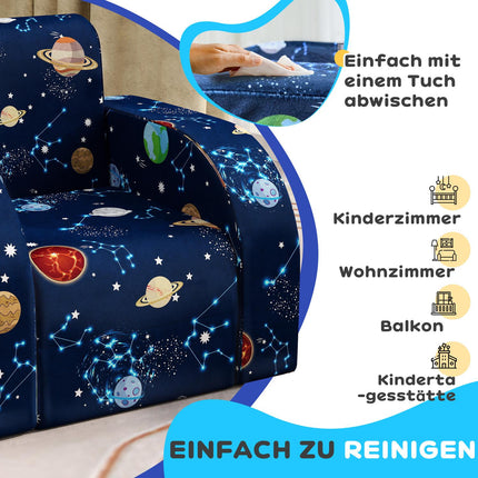 Dětské rozkládací křeslo – vodorovné, design s planetami