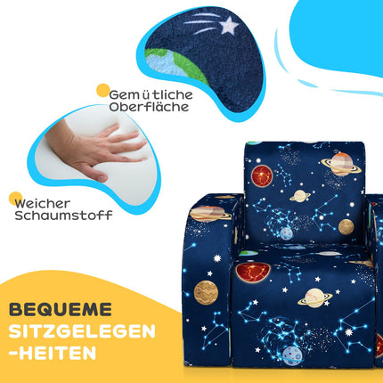 Dětské rozkládací křeslo – vodorovné, design s planetami