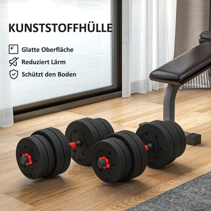 Nastavitelná sada jednoruček a velké činky, 30 kg, pro domácí posilovnu