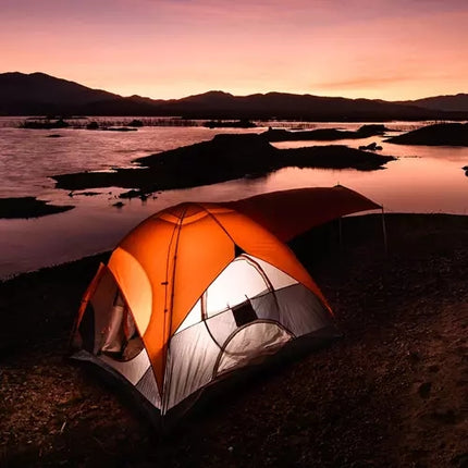 Skládací turistická lampa 2v1 – modrá