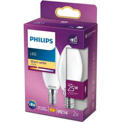 2 ks LED žárovka E14 Crown 25W matná 250lm