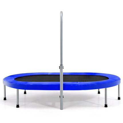 Trampolína pro 2 osoby s výškově nastavitelným madlem, minitrampolína 154 x 90 x 92 -132 cm, modrá