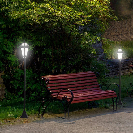 Solární LED pouliční světlo, IP44 voděodolné, úsporné, černá