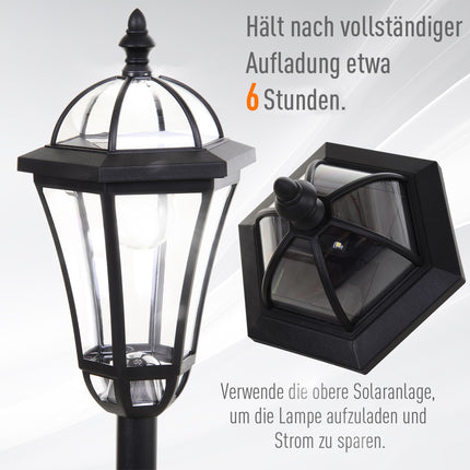Solární LED pouliční světlo, IP44 voděodolné, úsporné, černá