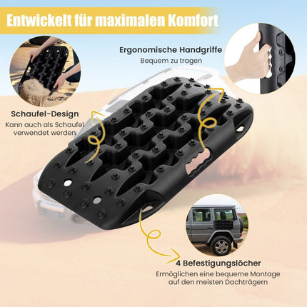Trakční desky 2 ks pro offroad do písku/bláta/sněhu, 10 tun, černá
