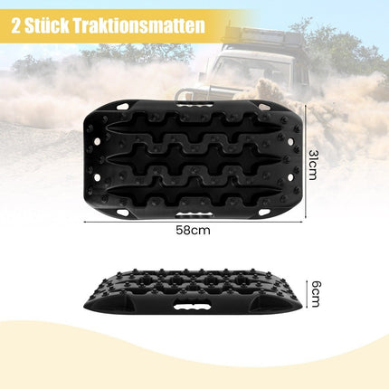 Trakční desky 2 ks pro offroad do písku/bláta/sněhu, 10 tun, černá