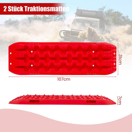 Trakční desky 2 ks pro offroad do písku/bláta/sněhu 107 x 31 x 7 cm, červená