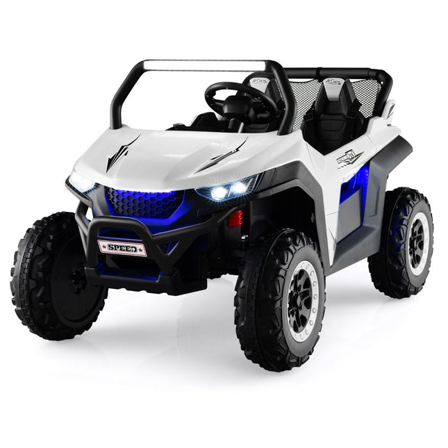 2místné dětské auto 12V s hudbou a světlomety 118 x 74 x 71 cm – bílé