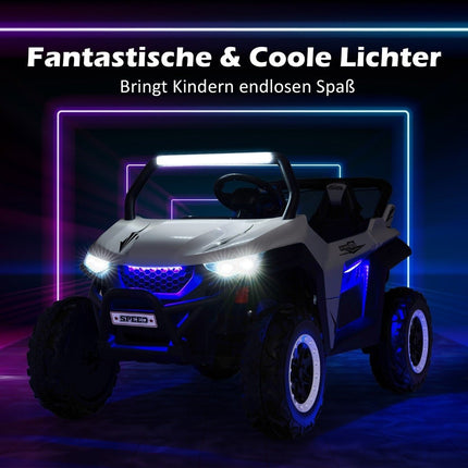 2místné dětské auto 12V s hudbou a světlomety 118 x 74 x 71 cm – bílé