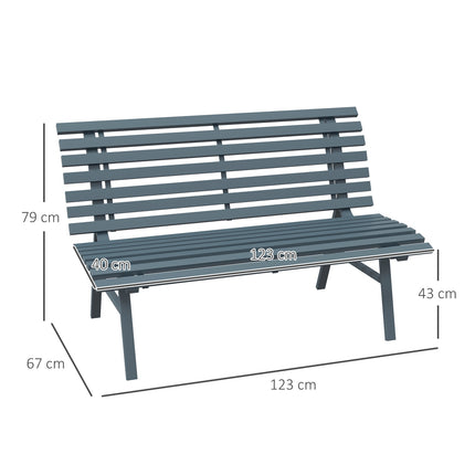2-seater aluminum garden bench, weatherproof and UV-resistant