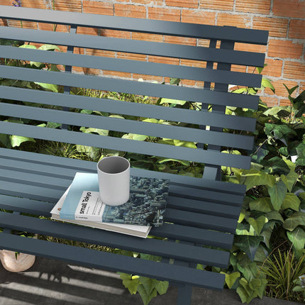 2-seater aluminum garden bench, weatherproof and UV-resistant