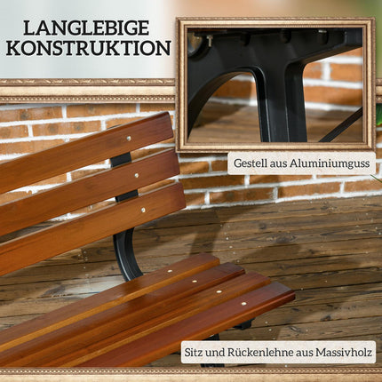 Zahradní lavice pro 2 osoby s opěradlem – 120 cm