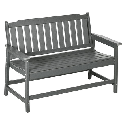 Zahradní lavice pro 2 osoby odolná proti povětrnosti s opěradlem, 124x60x87cm