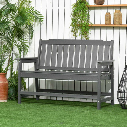 Zahradní lavice pro 2 osoby odolná proti povětrnosti s opěradlem, 124x60x87cm