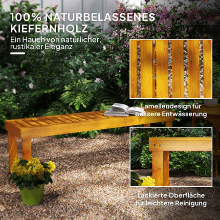2-seater wooden garden bench, weatherproof, 300 kg capacity