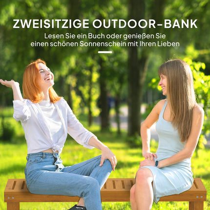 2-seater wooden garden bench, weatherproof, 300 kg capacity