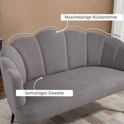 Dvoumístná pohovka, dvojsedačka v moderním designu, nosnost až 160 kg, 132 x 66 x 80 cm, šedá