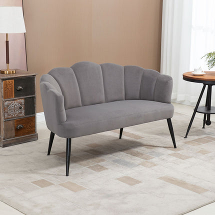 Dvoumístná pohovka, dvojsedačka v moderním designu, nosnost až 160 kg, 132 x 66 x 80 cm, šedá