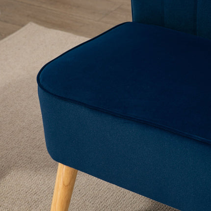 Sky blue Loveseat sofa with wooden legs - linen look