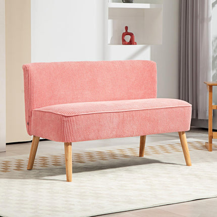 Pink 2-seater upholstered sofa - compact and cozy design