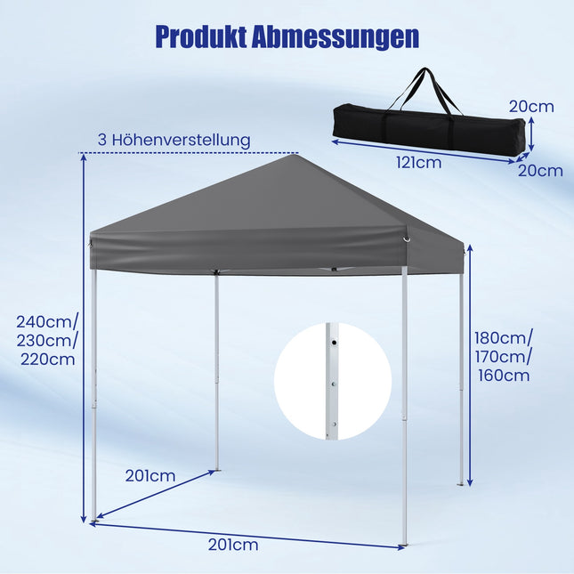 2x2m vodotěsný pop-up pavilon s UV ochranou 50+