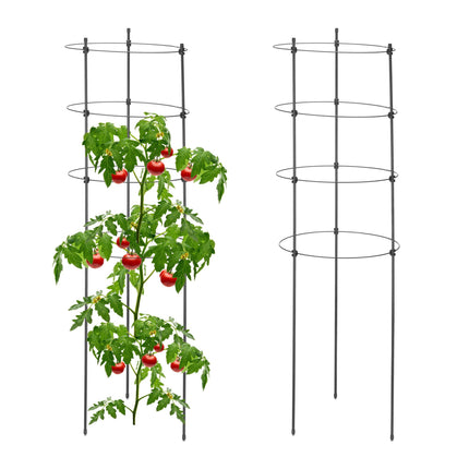 2 ks opěry rostlin s kroužky, 90 cm