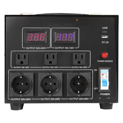 3000W Step Up Down Voltage Converter, US EU Outlets, USB