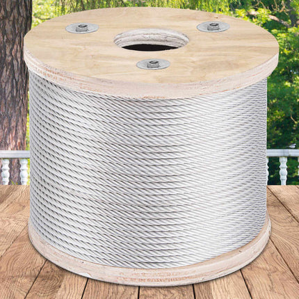 304 Stainless Steel Wire Rope 3/16 In, 7x19, 250 Ft