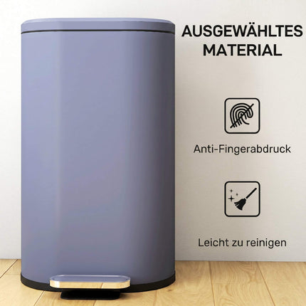Kuchyňský odpadkový koš s pedálem 30L, tiché dovírání víka, šedý